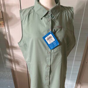 Women's Columbia Kestrel Trail Lite Sleeveless Shirt, Size XL...Med. Ggreen